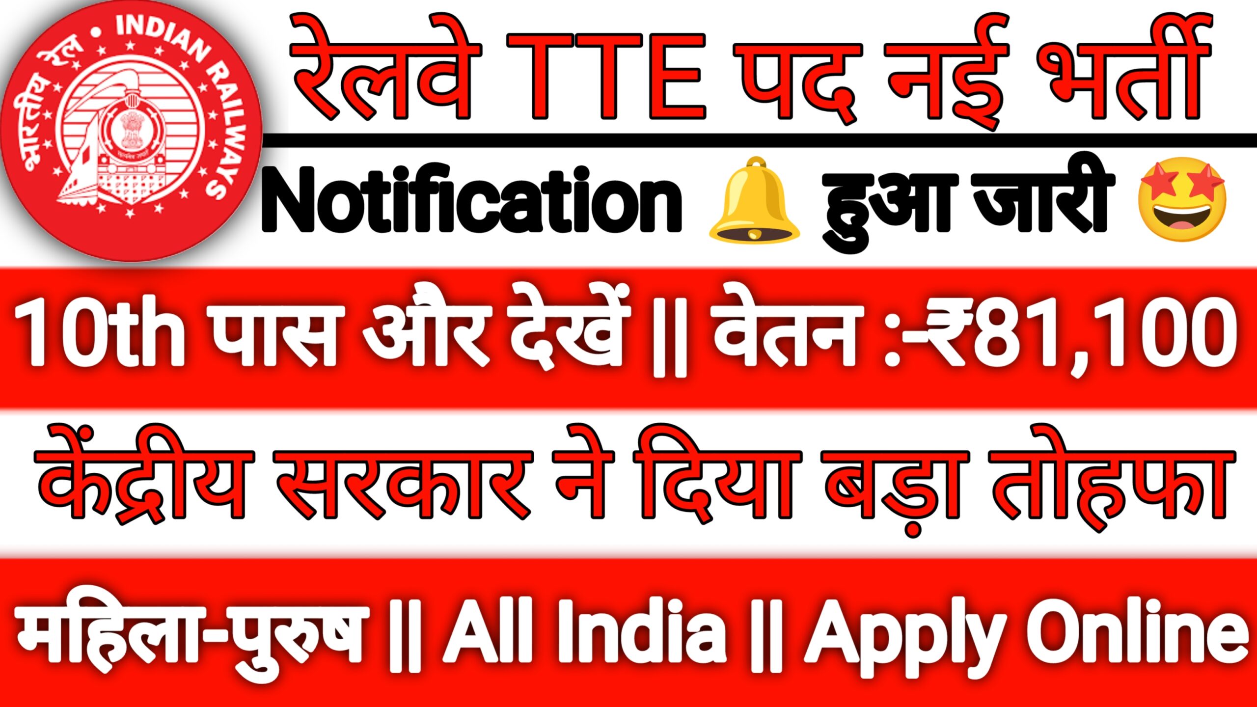 Railway TTE New Vacancy Recruitment 2024: