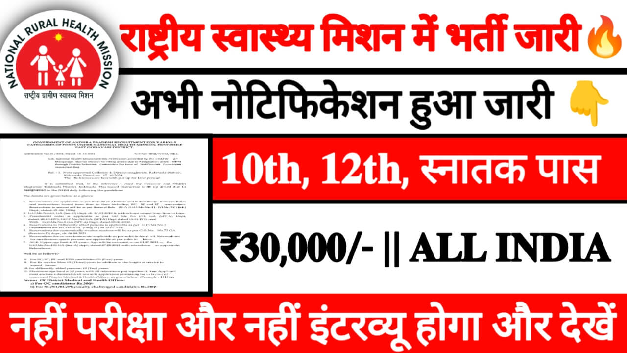 NHM 10th Pass Recruitment: