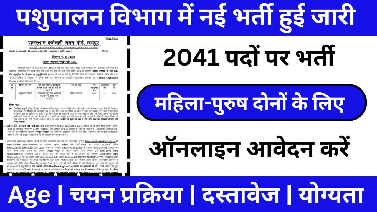 Pashupalan 2041 Recruitment: