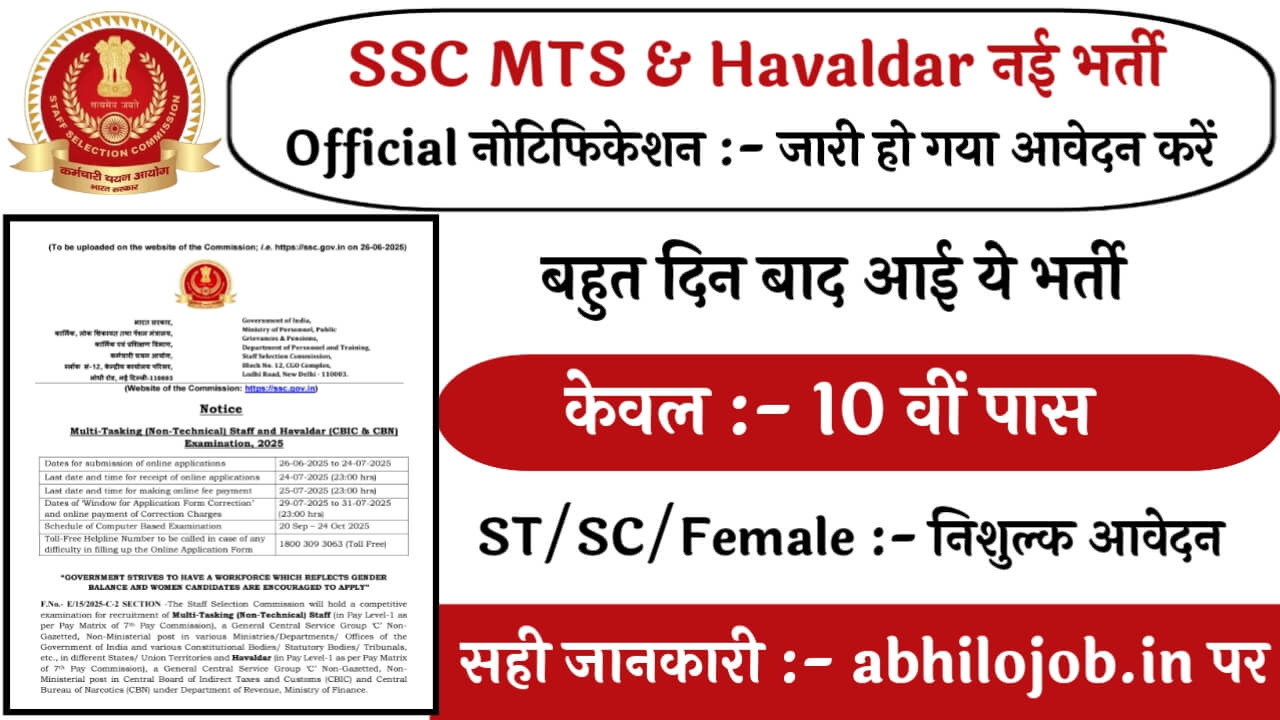 SSC MTS & Havaldar Recruitment: