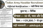 Indian Army Havaldar & Naib Subedar New Recruitment: