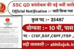 SSC GD Constable 25487 Recruitment:
