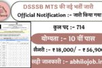 DSSSB MTS 714 Recruitment: