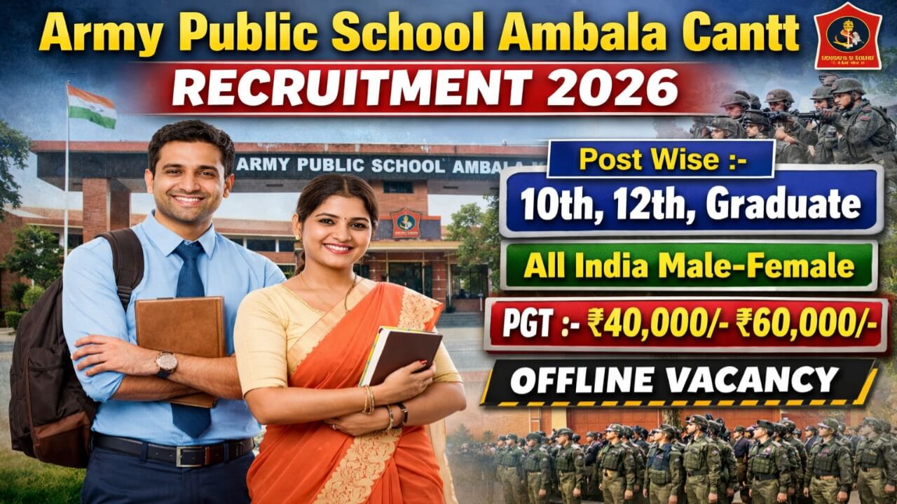APS Ambala Cantt Recruitment 2026:
