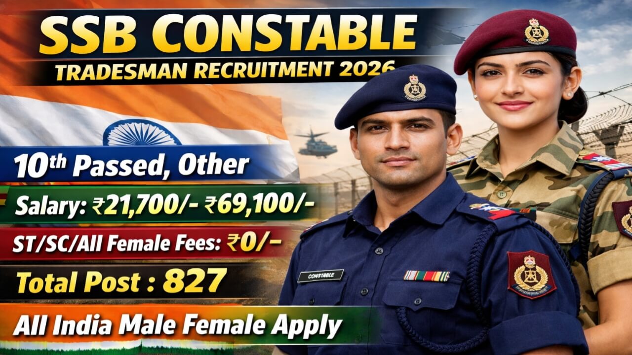 SSB Constable 827 Recruitment 2026: