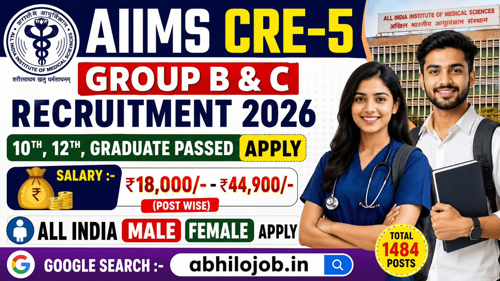 AIIMS Group B & C 1484 Recruitment 2026: