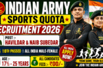 Indian Army Sports Quota Recruitment 2026: