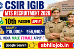 CSIR IGIB MTS 02 Recruitment 2026: