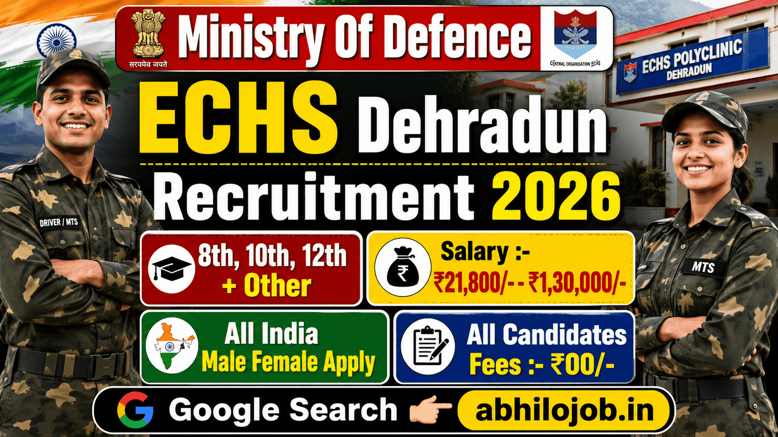 ECHS Dehradun 15 Recruitment 2026: