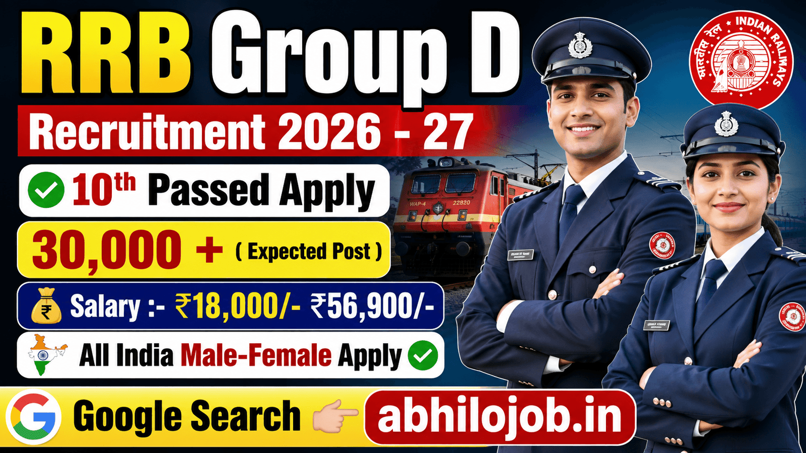 RRB Group D 30k+ Recruitment 2026: