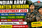 Army Canteen Dehradun Recruitment 2026: