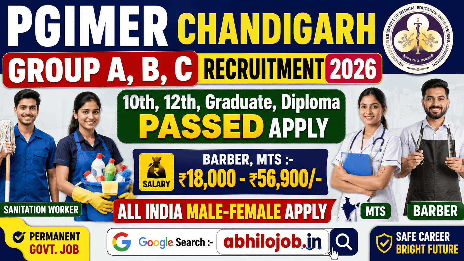 PGIMER Group A,B,C 60 Recruitment 2026: