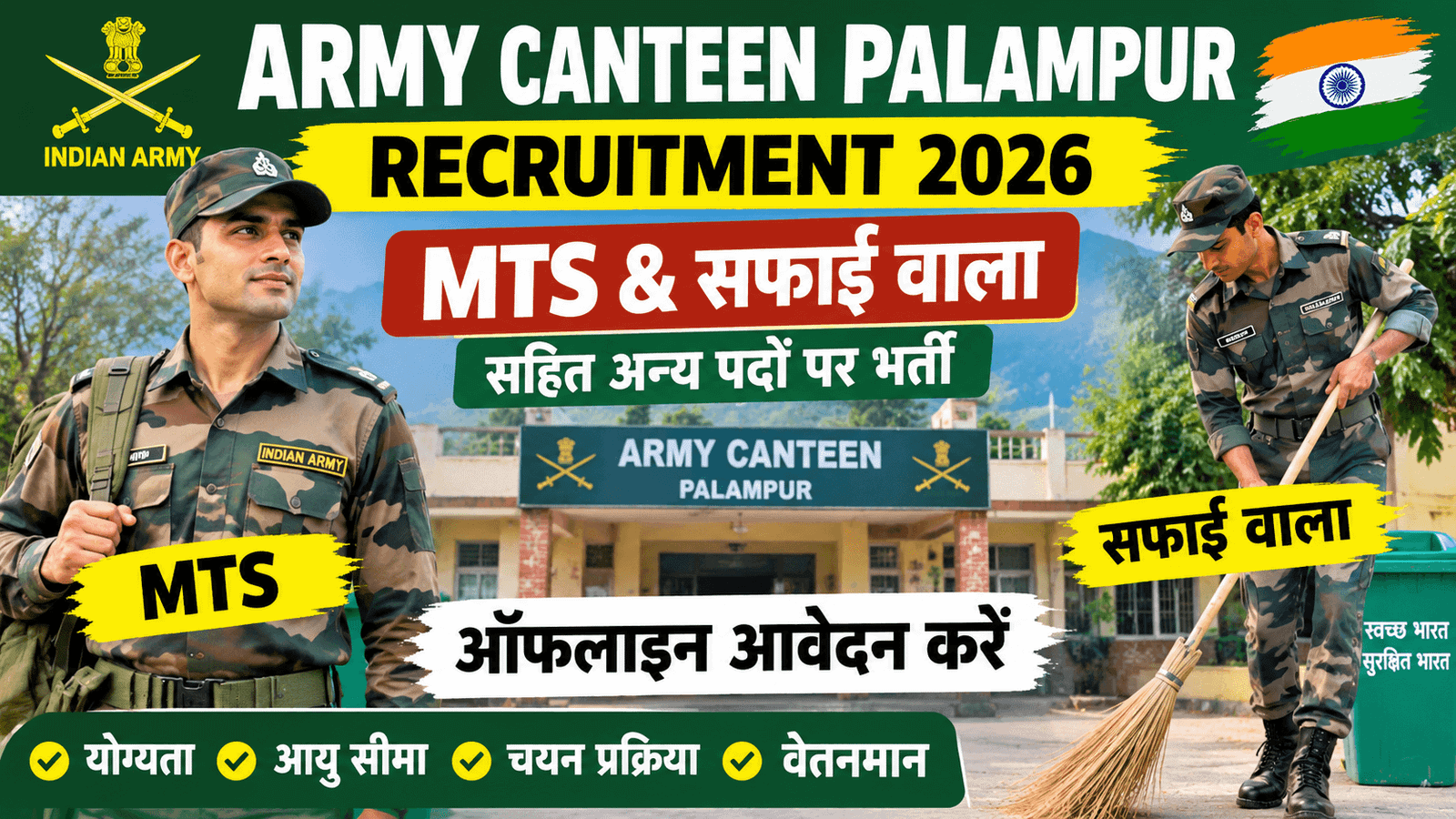 Army Canteen Palampur 18 Recruitment 2026: