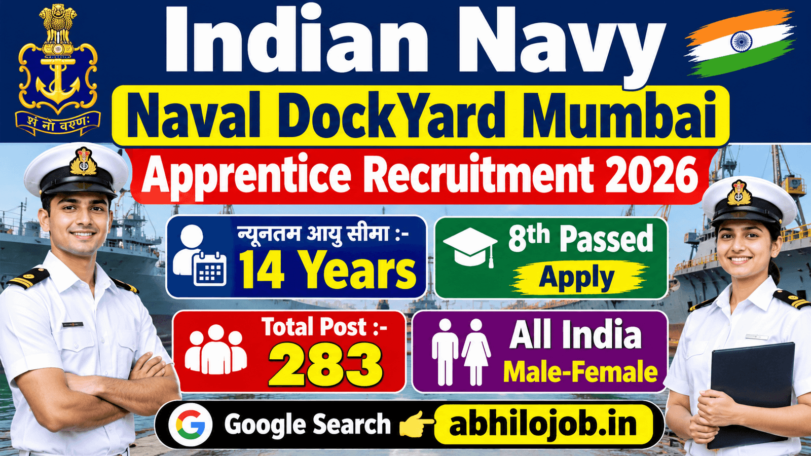 Indian Navy Apprentice 283 Recruitment 2026:
